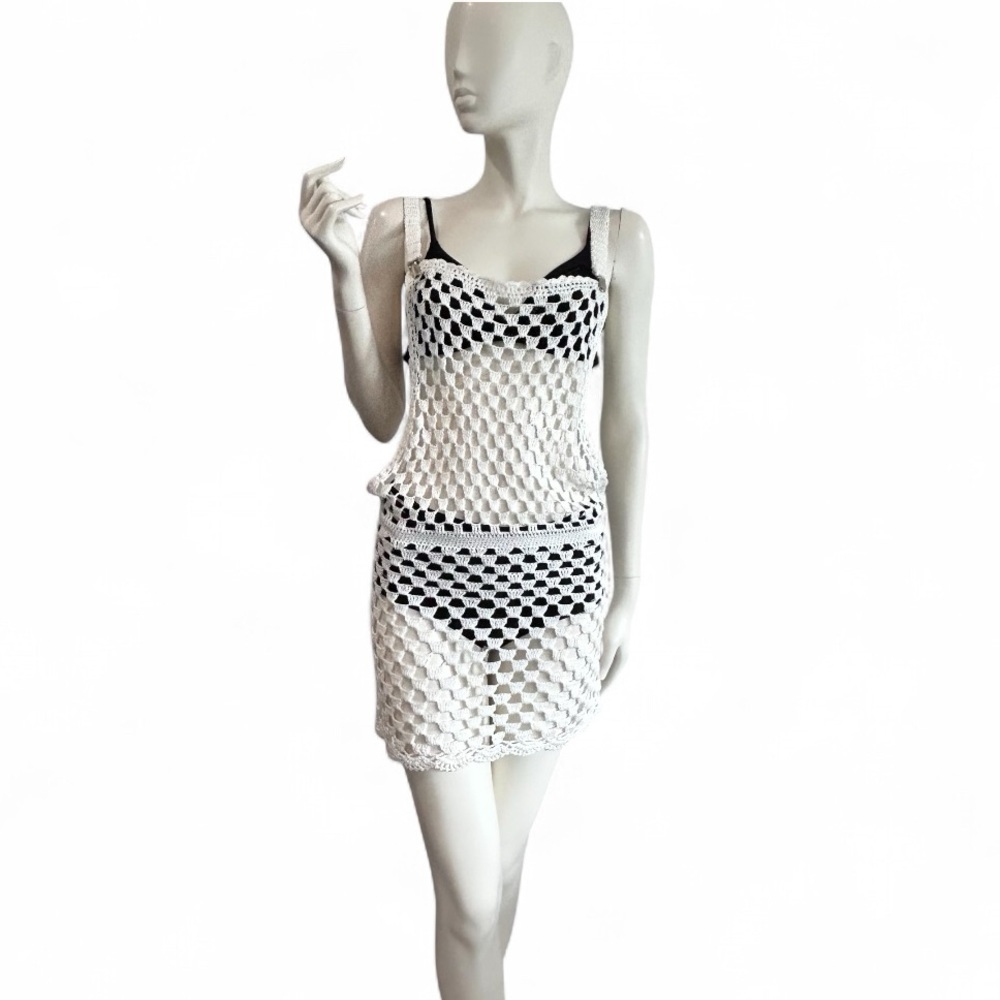 Bohemian Retro Styled Hand Crocheted Swim Cover Up